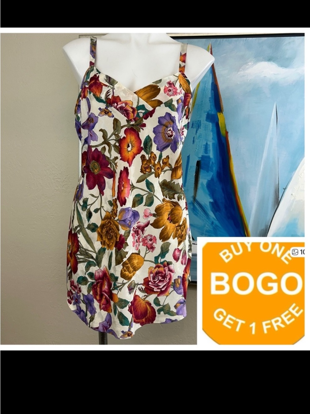 Vintage 1990s Escapades Chemise Slip Dress Made in USA size med